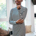 Nursing Striped Turtleneck Tunic