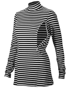 Nursing Striped Turtleneck Tunic